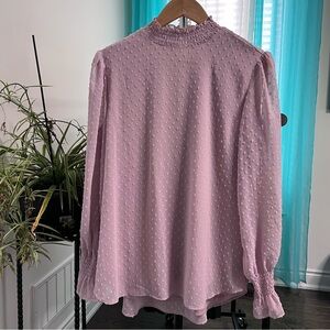 Suzy Shier | NWT Lilac Purple Ruffle-trimmed Blouse Medium